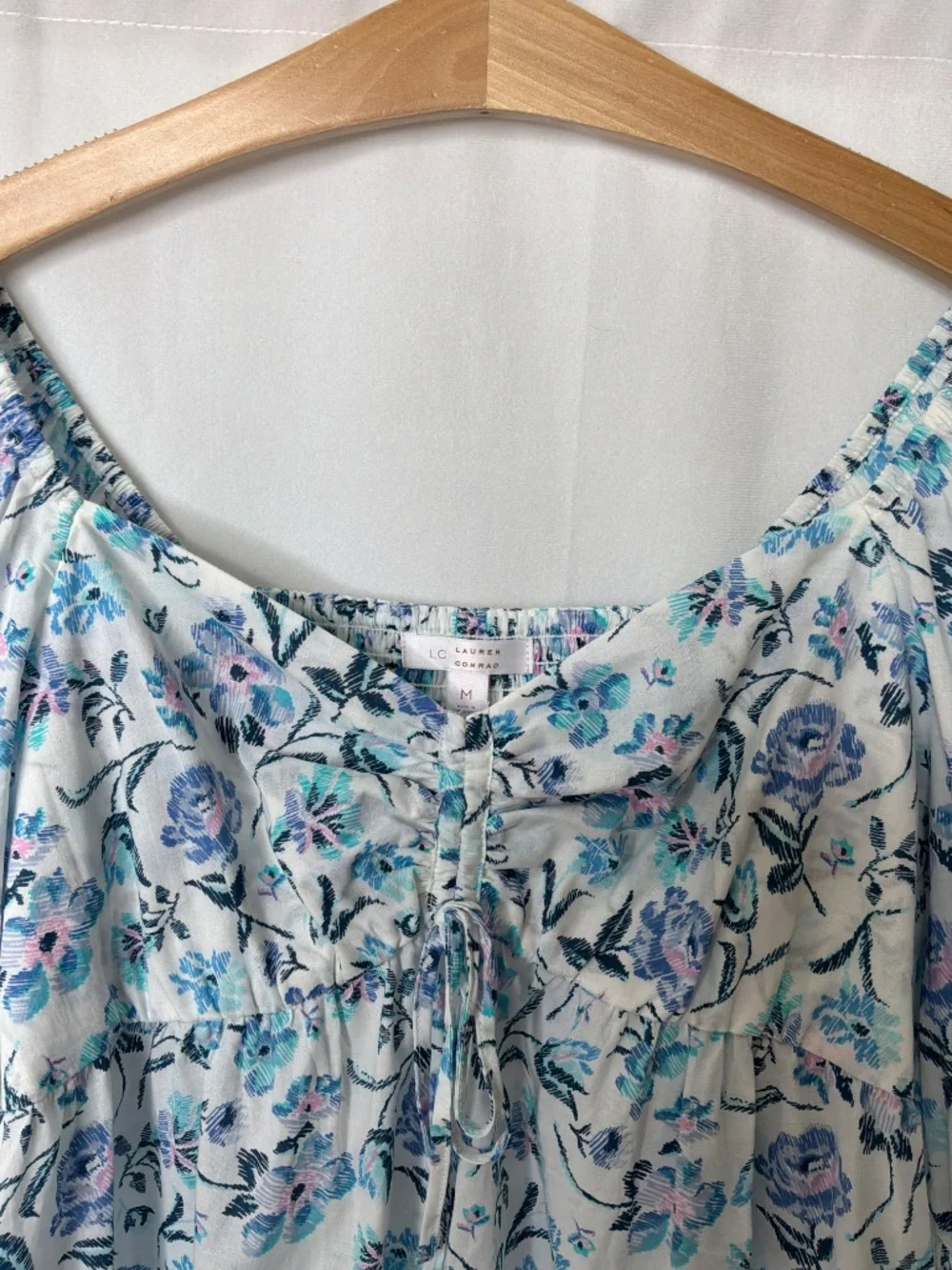 Lauren Conrad Elbow Length Cotton Floral Print Top - Picture 2 of 6